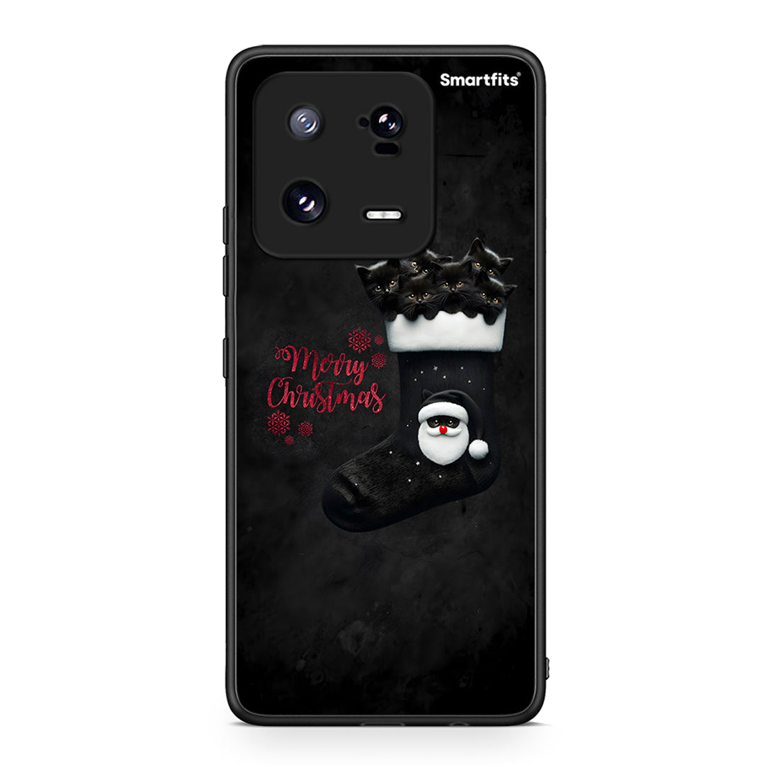 Θήκη Xiaomi 13 Merry Cat Christmas από τη Smartfits με σχέδιο στο πίσω μέρος και μαύρο περίβλημα | Xiaomi 13 Merry Cat Christmas Case with Colorful Back and Black Bezels