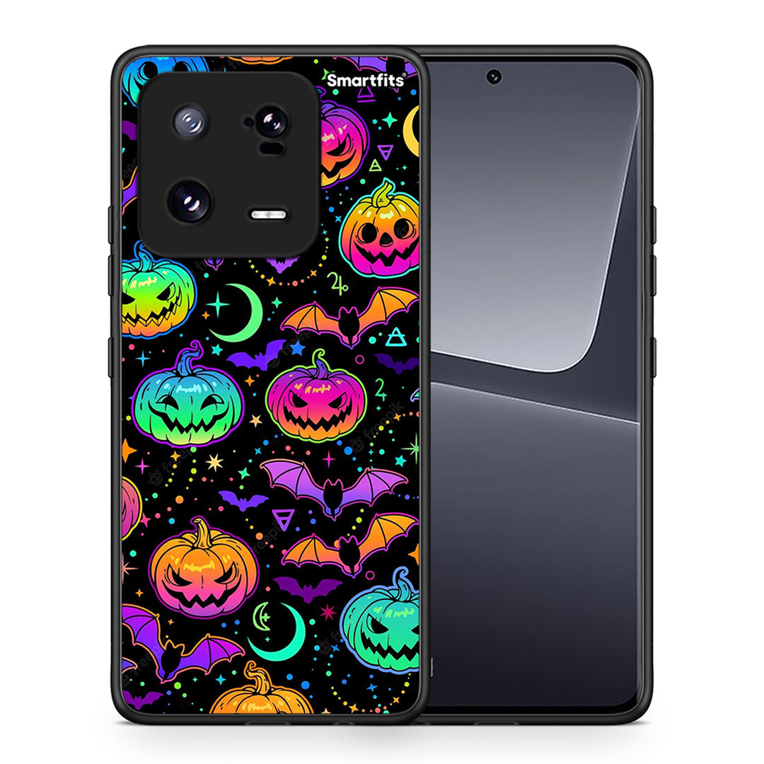 Θήκη Xiaomi 13 Pro Neon Halloween από τη Smartfits με σχέδιο στο πίσω μέρος και μαύρο περίβλημα | Xiaomi 13 Pro Neon Halloween Case with Colorful Back and Black Bezels
