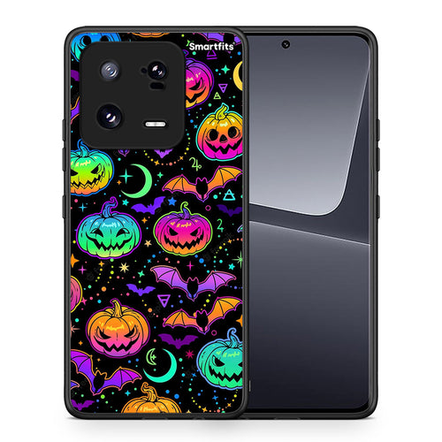 Θήκη Xiaomi 13 Pro Neon Halloween από τη Smartfits με σχέδιο στο πίσω μέρος και μαύρο περίβλημα | Xiaomi 13 Pro Neon Halloween Case with Colorful Back and Black Bezels
