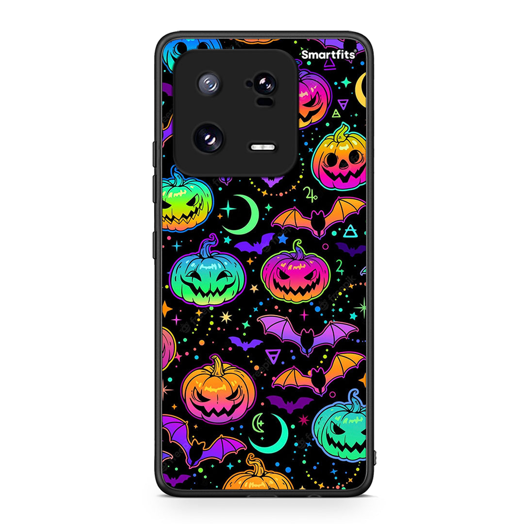 Θήκη Xiaomi 13 Neon Halloween από τη Smartfits με σχέδιο στο πίσω μέρος και μαύρο περίβλημα | Xiaomi 13 Neon Halloween Case with Colorful Back and Black Bezels