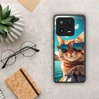 Thumbnail for Θήκη Xiaomi 13 Pro Summer Cat από τη Smartfits με σχέδιο στο πίσω μέρος και μαύρο περίβλημα | Xiaomi 13 Pro Summer Cat Case with Colorful Back and Black Bezels