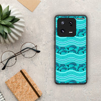 Thumbnail for Θήκη Xiaomi 13 Pro Swimming Dolphins από τη Smartfits με σχέδιο στο πίσω μέρος και μαύρο περίβλημα | Xiaomi 13 Pro Swimming Dolphins Case with Colorful Back and Black Bezels