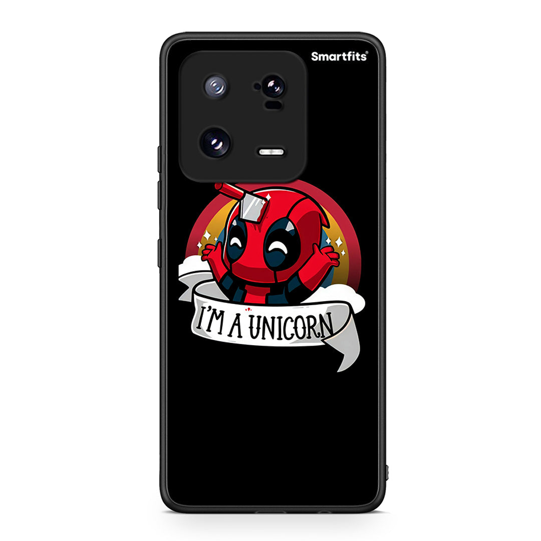 Θήκη Xiaomi 13 Unicorn Deadpool από τη Smartfits με σχέδιο στο πίσω μέρος και μαύρο περίβλημα | Xiaomi 13 Unicorn Deadpool Case with Colorful Back and Black Bezels