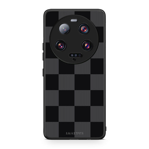 Θήκη Xiaomi 13 Ultra Black and Charcoal Striped Checks από τη Smartfits με σχέδιο στο πίσω μέρος και μαύρο περίβλημα | Xiaomi 13 Ultra Black and Charcoal Striped Checks case with colorful back and black bezels
