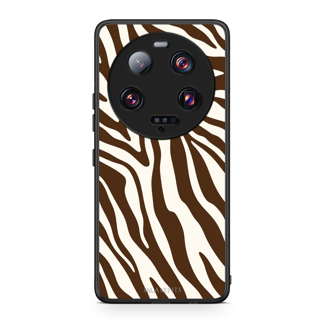 Θήκη Xiaomi 13 Ultra Brown and Cream Zebra Stripes από τη Smartfits με σχέδιο στο πίσω μέρος και μαύρο περίβλημα | Xiaomi 13 Ultra Brown and Cream Zebra Stripes case with colorful back and black bezels