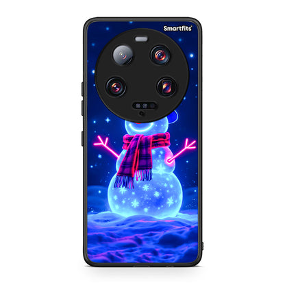 Θήκη Xiaomi 13 Ultra Christmas Neon Snowman από τη Smartfits με σχέδιο στο πίσω μέρος και μαύρο περίβλημα | Xiaomi 13 Ultra Christmas Neon Snowman Case with Colorful Back and Black Bezels