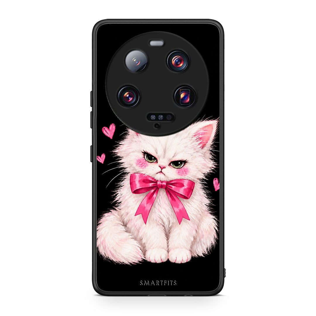 Θήκη Xiaomi 13 Ultra Grumpy Party Kitten on Black από τη Smartfits με σχέδιο στο πίσω μέρος και μαύρο περίβλημα | Xiaomi 13 Ultra Grumpy Party Kitten on Black case with colorful back and black bezels