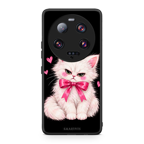 Θήκη Xiaomi 13 Ultra Grumpy Party Kitten on Black από τη Smartfits με σχέδιο στο πίσω μέρος και μαύρο περίβλημα | Xiaomi 13 Ultra Grumpy Party Kitten on Black case with colorful back and black bezels