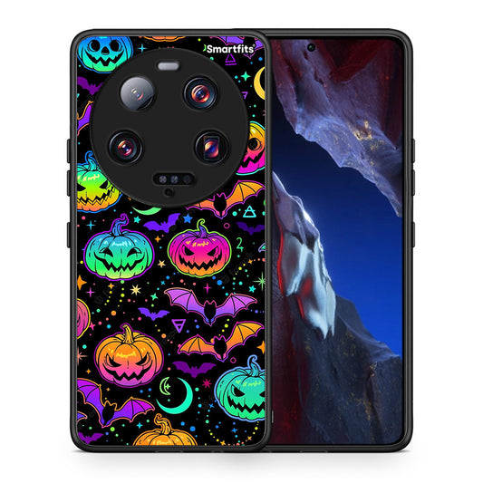Θήκη Xiaomi 13 Ultra Neon Halloween από τη Smartfits με σχέδιο στο πίσω μέρος και μαύρο περίβλημα | Xiaomi 13 Ultra Neon Halloween Case with Colorful Back and Black Bezels