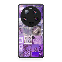 Thumbnail for Θήκη Xiaomi 13 Ultra Purple Aesthetic Collage από τη Smartfits με σχέδιο στο πίσω μέρος και μαύρο περίβλημα | Xiaomi 13 Ultra Purple Aesthetic Collage Case with Colorful Back and Black Bezels