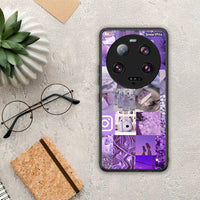 Thumbnail for Θήκη Xiaomi 13 Ultra Purple Aesthetic Collage από τη Smartfits με σχέδιο στο πίσω μέρος και μαύρο περίβλημα | Xiaomi 13 Ultra Purple Aesthetic Collage Case with Colorful Back and Black Bezels