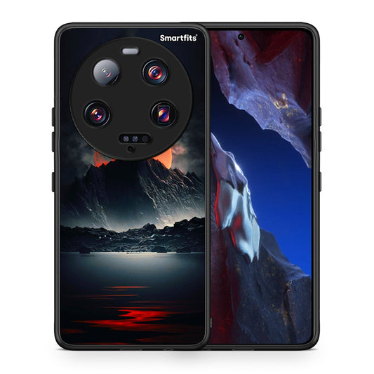Θήκη Xiaomi 13 Ultra Red Full Moon από τη Smartfits με σχέδιο στο πίσω μέρος και μαύρο περίβλημα | Xiaomi 13 Ultra Red Full Moon Case with Colorful Back and Black Bezels