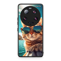 Thumbnail for Θήκη Xiaomi 13 Ultra Summer Cat από τη Smartfits με σχέδιο στο πίσω μέρος και μαύρο περίβλημα | Xiaomi 13 Ultra Summer Cat Case with Colorful Back and Black Bezels