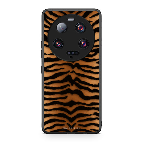 Θήκη Xiaomi 13 Ultra Tiger Print Orange and Black από τη Smartfits με σχέδιο στο πίσω μέρος και μαύρο περίβλημα | Xiaomi 13 Ultra Tiger Print Orange and Black case with colorful back and black bezels