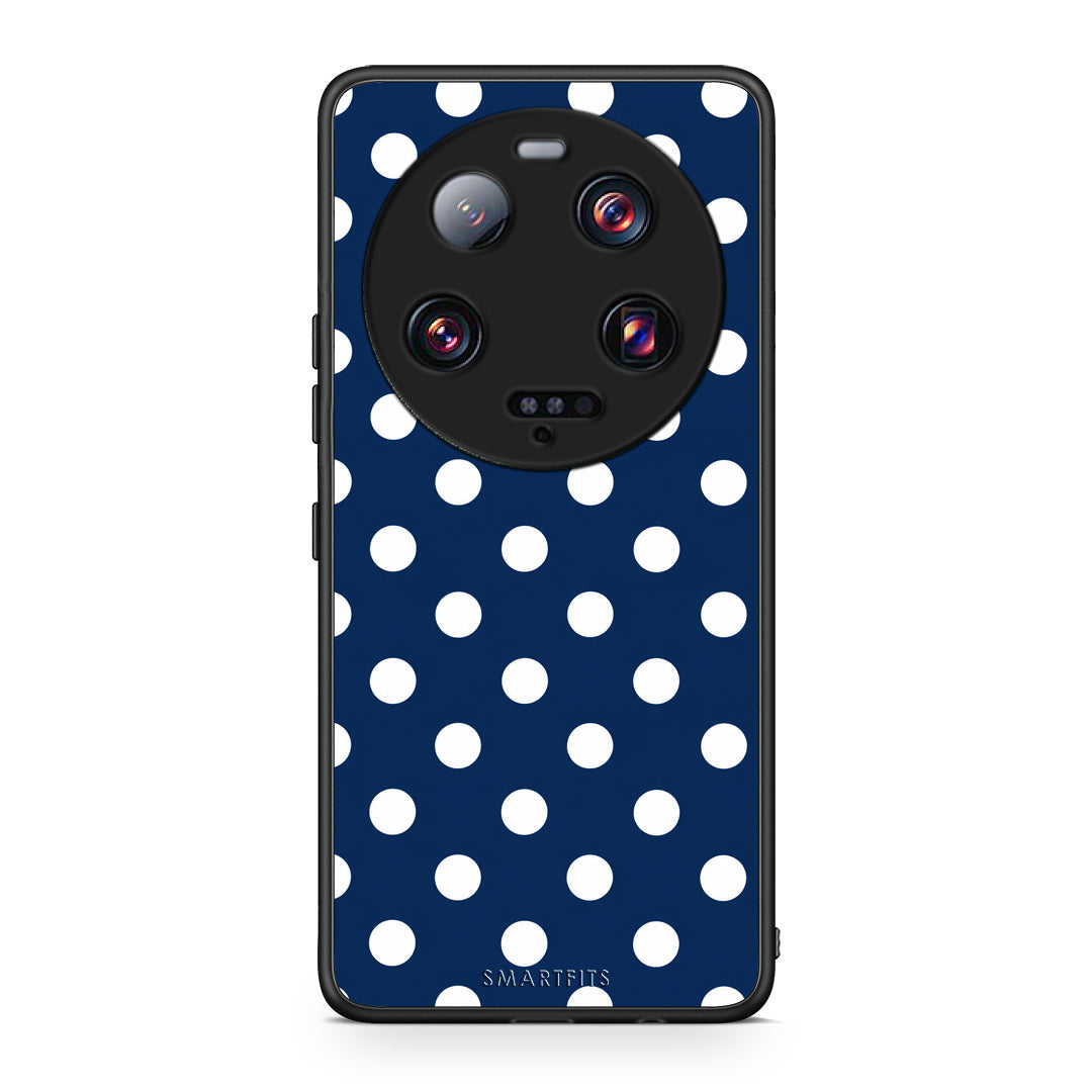 Θήκη Xiaomi 13 Ultra White Large Polka Dots on Navy από τη Smartfits με σχέδιο στο πίσω μέρος και μαύρο περίβλημα | Xiaomi 13 Ultra White Large Polka Dots on Navy case with colorful back and black bezels