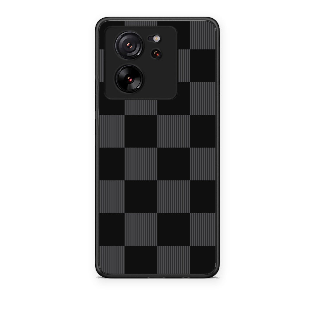 Θήκη Xiaomi 13T Black and Charcoal Striped Checks από τη Smartfits με σχέδιο στο πίσω μέρος και μαύρο περίβλημα | Xiaomi 13T Black and Charcoal Striped Checks case with colorful back and black bezels
