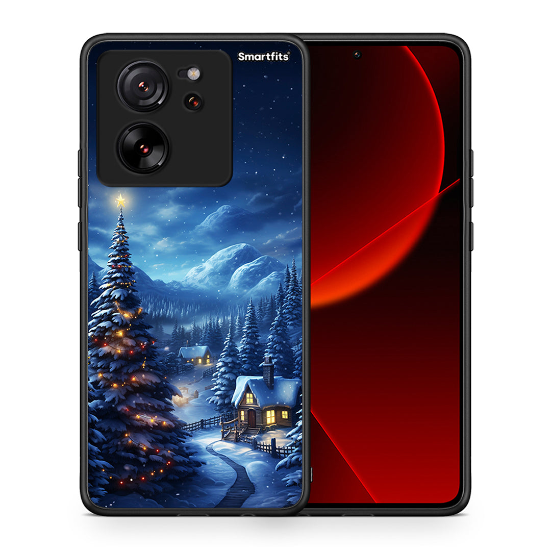 Θήκη Xiaomi 13T Christmas Scenery από τη Smartfits με σχέδιο στο πίσω μέρος και μαύρο περίβλημα | Xiaomi 13T Christmas Scenery case with colorful back and black bezels