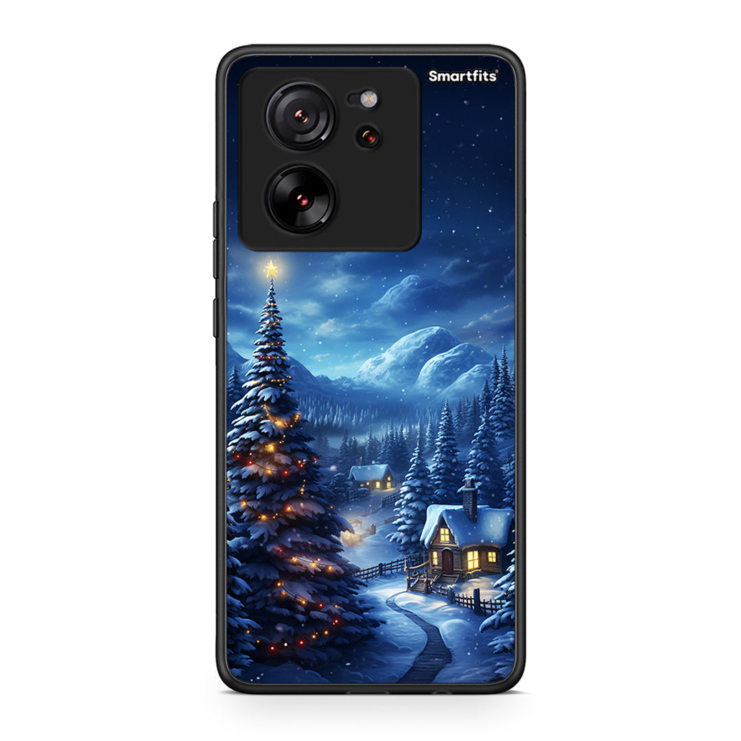 Xiaomi 13T Christmas Scenery θήκη από τη Smartfits με σχέδιο στο πίσω μέρος και μαύρο περίβλημα | Smartphone case with colorful back and black bezels by Smartfits