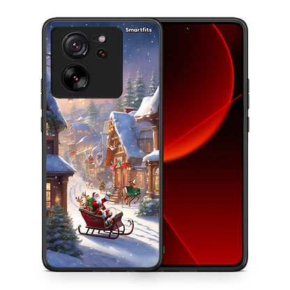Θήκη Xiaomi 13T Christmas Snow από τη Smartfits με σχέδιο στο πίσω μέρος και μαύρο περίβλημα | Xiaomi 13T Christmas Snow case with colorful back and black bezels