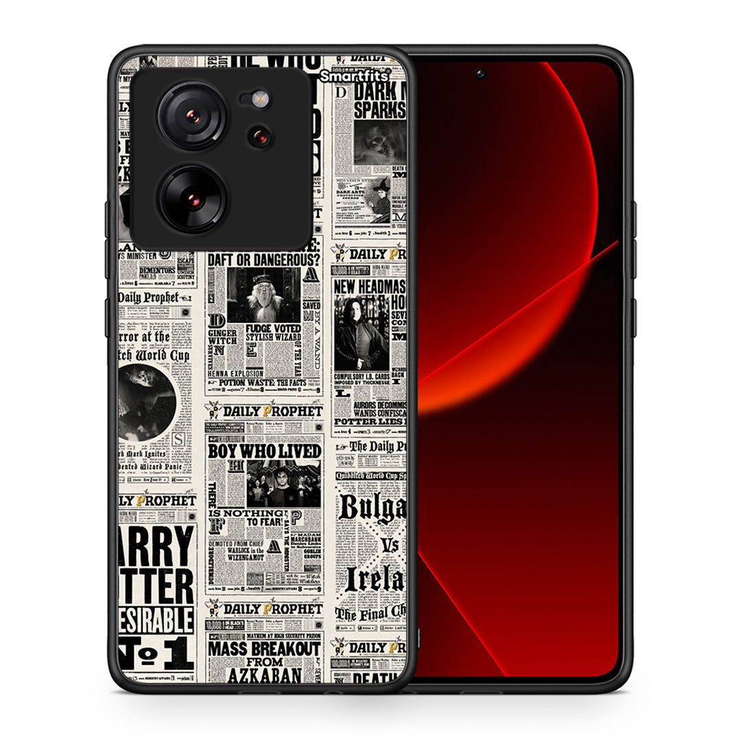 Θήκη Xiaomi 13T Harry Paper από τη Smartfits με σχέδιο στο πίσω μέρος και μαύρο περίβλημα | Xiaomi 13T Harry Paper case with colorful back and black bezels