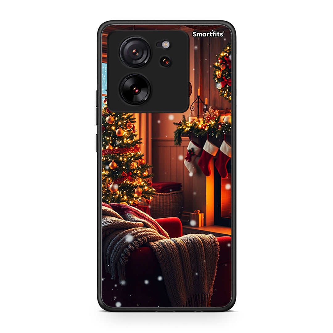 Xiaomi 13T Home For Christmas θήκη από τη Smartfits με σχέδιο στο πίσω μέρος και μαύρο περίβλημα | Smartphone case with colorful back and black bezels by Smartfits