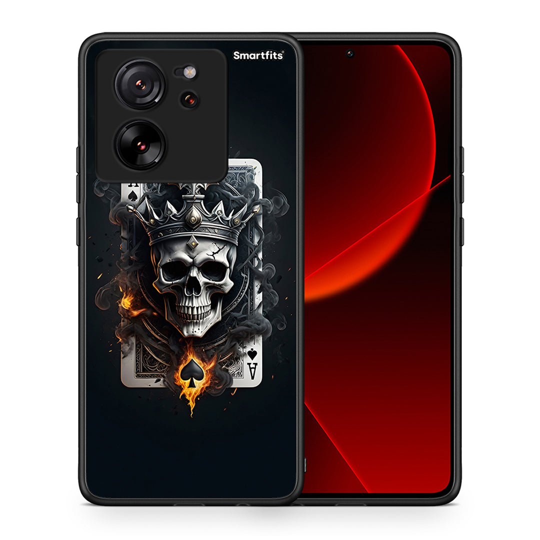 Θήκη Xiaomi 13T Skull King Ace από τη Smartfits με σχέδιο στο πίσω μέρος και μαύρο περίβλημα | Xiaomi 13T Skull King Ace case with colorful back and black bezels