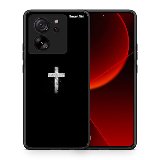 Θήκη Xiaomi 13T White Cross από τη Smartfits με σχέδιο στο πίσω μέρος και μαύρο περίβλημα | Xiaomi 13T White Cross case with colorful back and black bezels