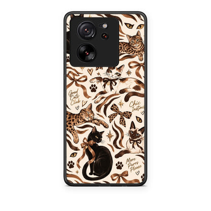 Θήκη Xiaomi 13T Wild Cats and Animal Print Collage από τη Smartfits με σχέδιο στο πίσω μέρος και μαύρο περίβλημα | Xiaomi 13T Wild Cats and Animal Print Collage case with colorful back and black bezels