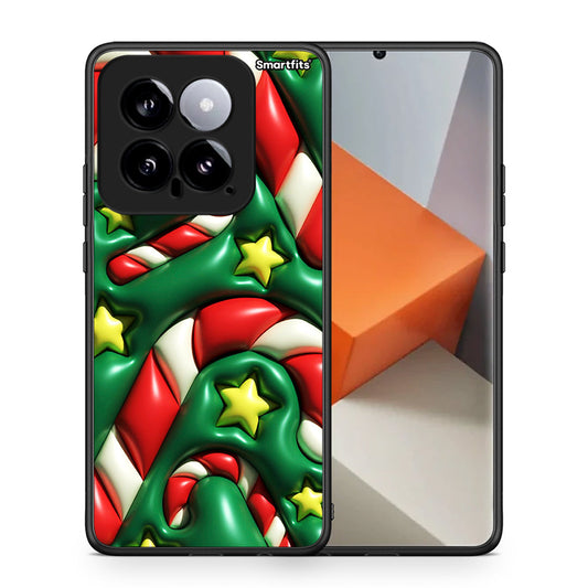 Θήκη Xiaomi 14 5G Christmas Bubbles από τη Smartfits με σχέδιο στο πίσω μέρος και μαύρο περίβλημα | Xiaomi 14 5G Christmas Bubbles case with colorful back and black bezels