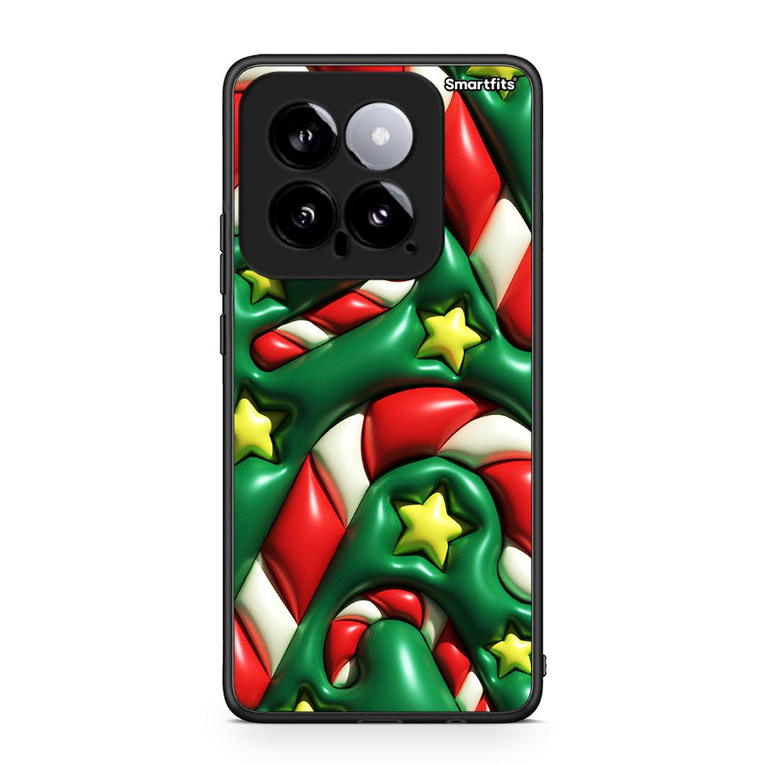 Xiaomi 14 5G Christmas Bubbles θήκη από τη Smartfits με σχέδιο στο πίσω μέρος και μαύρο περίβλημα | Smartphone case with colorful back and black bezels by Smartfits