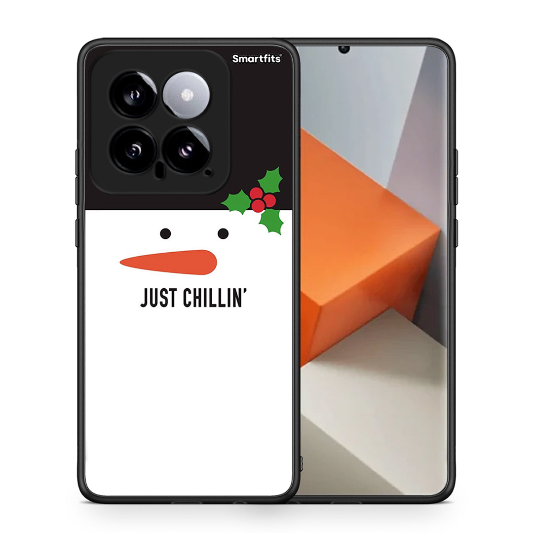 Θήκη Xiaomi 14 5G Christmas Chillin από τη Smartfits με σχέδιο στο πίσω μέρος και μαύρο περίβλημα | Xiaomi 14 5G Christmas Chillin case with colorful back and black bezels
