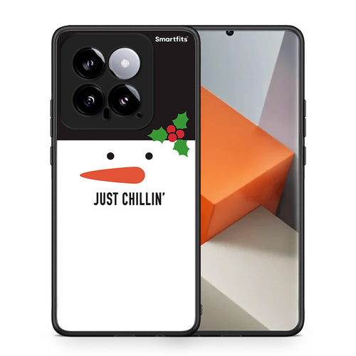 Θήκη Xiaomi 14 5G Christmas Chillin από τη Smartfits με σχέδιο στο πίσω μέρος και μαύρο περίβλημα | Xiaomi 14 5G Christmas Chillin case with colorful back and black bezels