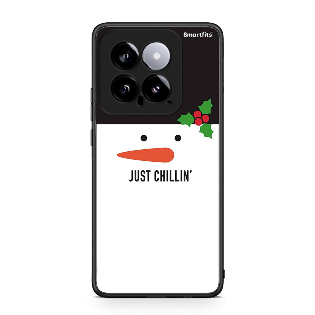 Xiaomi 14 5G Christmas Chillin θήκη από τη Smartfits με σχέδιο στο πίσω μέρος και μαύρο περίβλημα | Smartphone case with colorful back and black bezels by Smartfits