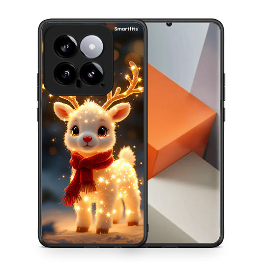 Θήκη Xiaomi 14 5G Christmas Cutie από τη Smartfits με σχέδιο στο πίσω μέρος και μαύρο περίβλημα | Xiaomi 14 5G Christmas Cutie case with colorful back and black bezels
