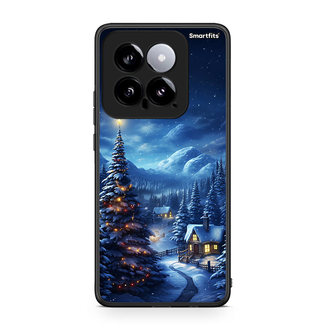 Xiaomi 14 5G Christmas Scenery θήκη από τη Smartfits με σχέδιο στο πίσω μέρος και μαύρο περίβλημα | Smartphone case with colorful back and black bezels by Smartfits