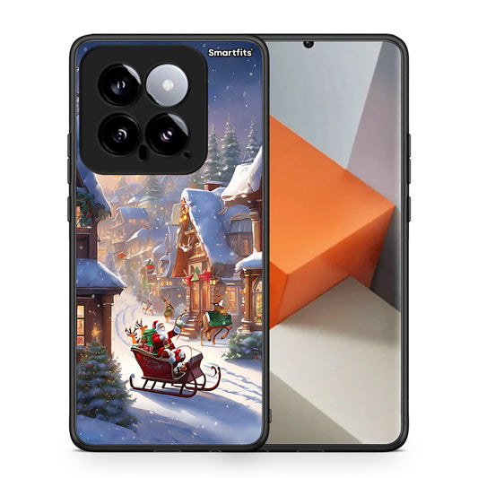 Θήκη Xiaomi 14 5G Christmas Snow από τη Smartfits με σχέδιο στο πίσω μέρος και μαύρο περίβλημα | Xiaomi 14 5G Christmas Snow case with colorful back and black bezels