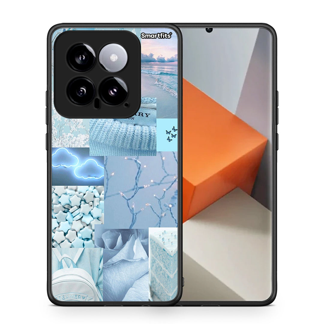Θήκη Xiaomi 14 5G Ciel Aesthetic Collage από τη Smartfits με σχέδιο στο πίσω μέρος και μαύρο περίβλημα | Xiaomi 14 5G Ciel Aesthetic Collage case with colorful back and black bezels