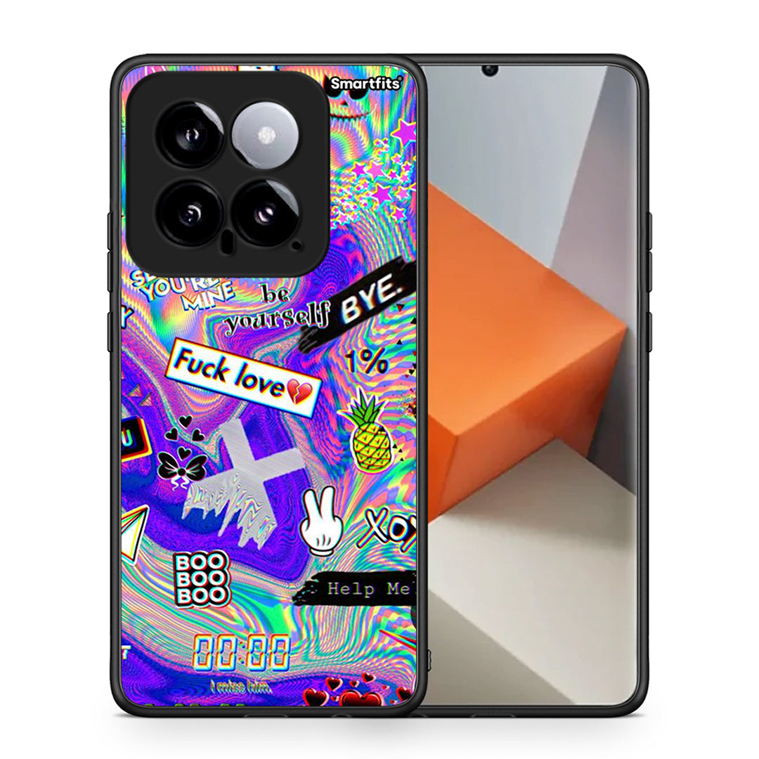 Θήκη Xiaomi 14 5G Game Over από τη Smartfits με σχέδιο στο πίσω μέρος και μαύρο περίβλημα | Xiaomi 14 5G Game Over case with colorful back and black bezels