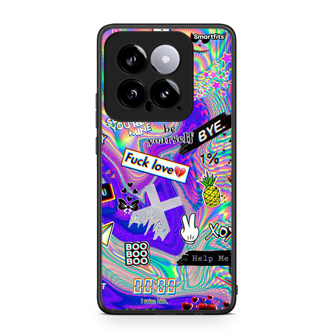 Xiaomi 14 5G Game Over θήκη από τη Smartfits με σχέδιο στο πίσω μέρος και μαύρο περίβλημα | Smartphone case with colorful back and black bezels by Smartfits