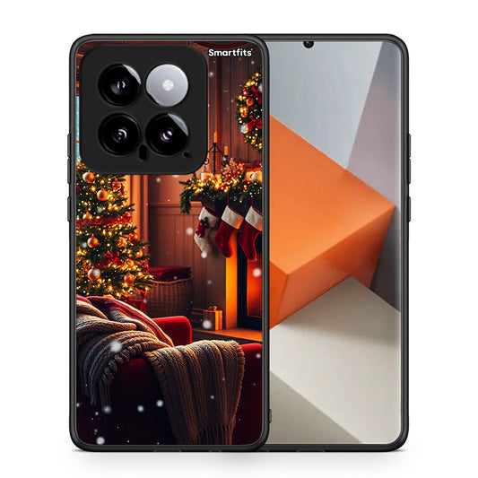 Θήκη Xiaomi 14 5G Home For Christmas από τη Smartfits με σχέδιο στο πίσω μέρος και μαύρο περίβλημα | Xiaomi 14 5G Home For Christmas case with colorful back and black bezels
