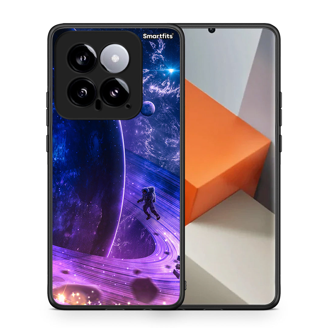 Θήκη Xiaomi 14 5G Lost Astronaut από τη Smartfits με σχέδιο στο πίσω μέρος και μαύρο περίβλημα | Xiaomi 14 5G Lost Astronaut case with colorful back and black bezels