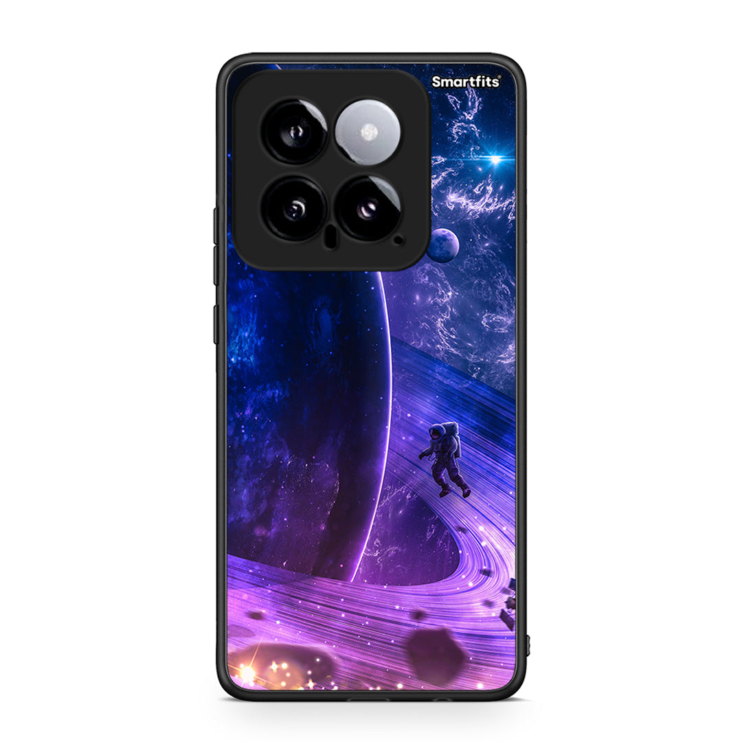 Xiaomi 14 5G Lost Astronaut θήκη από τη Smartfits με σχέδιο στο πίσω μέρος και μαύρο περίβλημα | Smartphone case with colorful back and black bezels by Smartfits