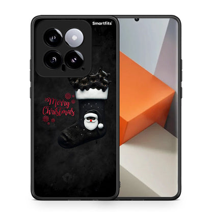 Θήκη Xiaomi 14 5G Merry Cat Christmas από τη Smartfits με σχέδιο στο πίσω μέρος και μαύρο περίβλημα | Xiaomi 14 5G Merry Cat Christmas case with colorful back and black bezels