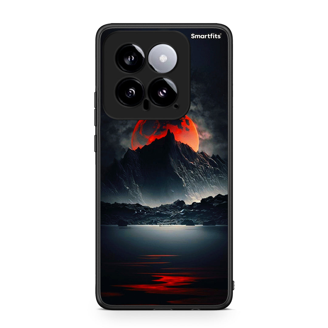 Xiaomi 14 5G Red Full Moon θήκη από τη Smartfits με σχέδιο στο πίσω μέρος και μαύρο περίβλημα | Smartphone case with colorful back and black bezels by Smartfits