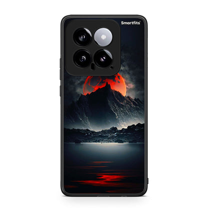 Xiaomi 14 5G Red Full Moon θήκη από τη Smartfits με σχέδιο στο πίσω μέρος και μαύρο περίβλημα | Smartphone case with colorful back and black bezels by Smartfits