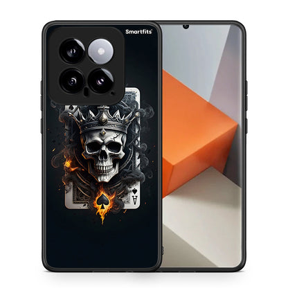 Θήκη Xiaomi 14 5G Skull King Ace από τη Smartfits με σχέδιο στο πίσω μέρος και μαύρο περίβλημα | Xiaomi 14 5G Skull King Ace case with colorful back and black bezels