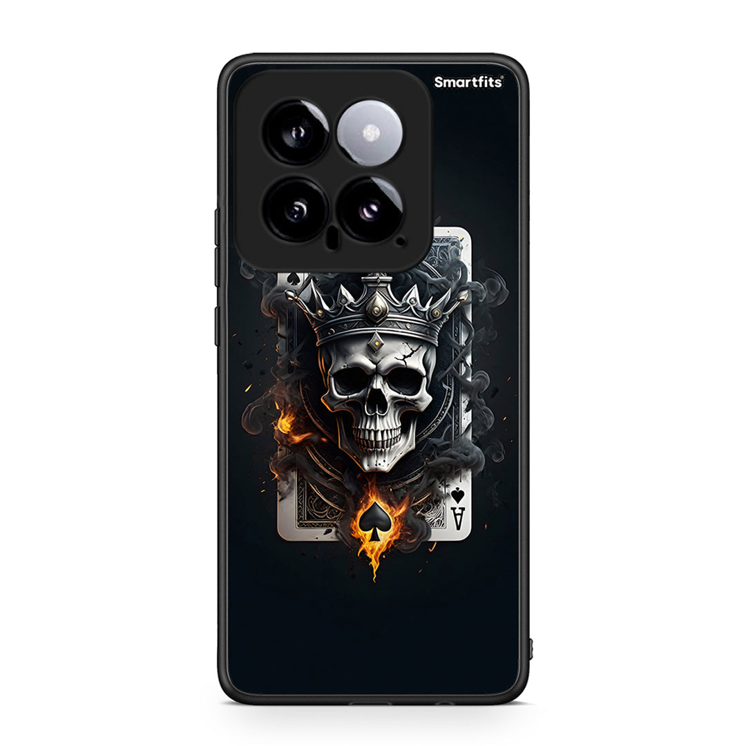 Xiaomi 14 5G Skull King Ace θήκη από τη Smartfits με σχέδιο στο πίσω μέρος και μαύρο περίβλημα | Smartphone case with colorful back and black bezels by Smartfits