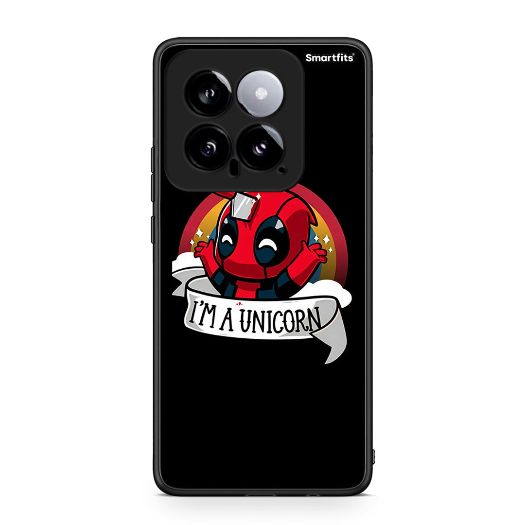 Xiaomi 14 5G Unicorn Deadpool θήκη από τη Smartfits με σχέδιο στο πίσω μέρος και μαύρο περίβλημα | Smartphone case with colorful back and black bezels by Smartfits