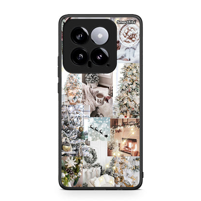 Xiaomi 14 5G White Christmas θήκη από τη Smartfits με σχέδιο στο πίσω μέρος και μαύρο περίβλημα | Smartphone case with colorful back and black bezels by Smartfits