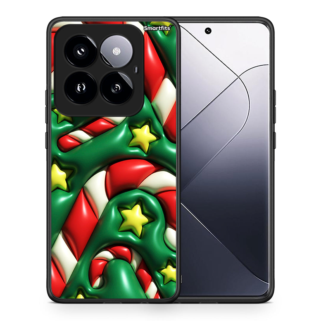 Θήκη Xiaomi 14 Pro 5G Christmas Bubbles από τη Smartfits με σχέδιο στο πίσω μέρος και μαύρο περίβλημα | Xiaomi 14 Pro 5G Christmas Bubbles case with colorful back and black bezels